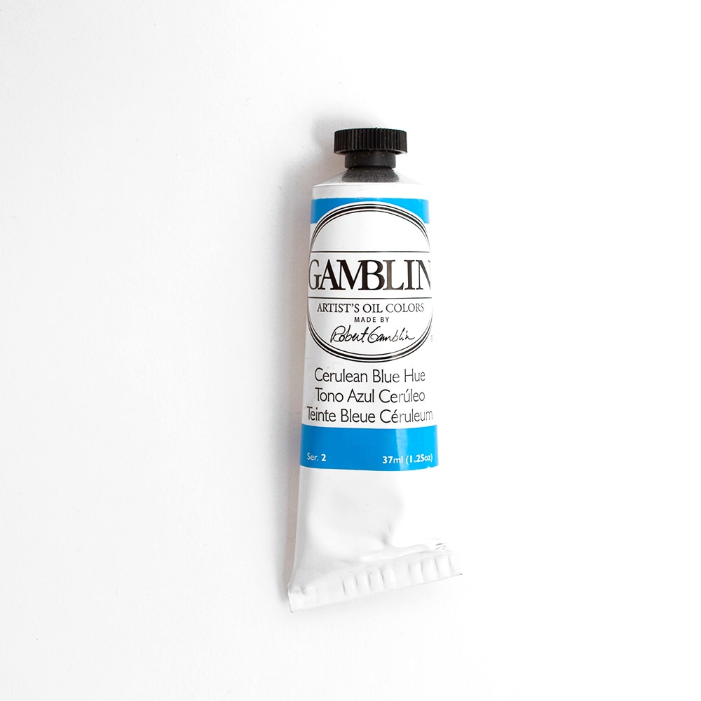 Gamblin, Oil, Art & School, Artist Grade, Paint, 37ml, 45670, Cerulean Blue Hue